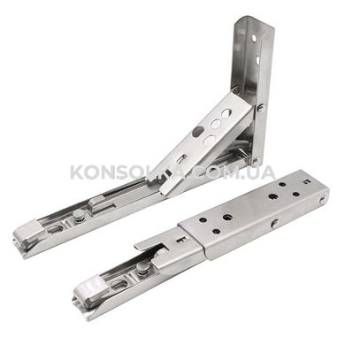 Відкидний механізм KONSOLKA B35 см (Срібна) - кронштейн, консоль для відкидного стола, полиці (Компл. 2 шт)