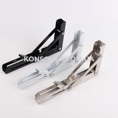 Откидной механизм KONSOLKA A20 см (Белая) - кронштейн, консоль для откидного стола, полки (Компл. 2 шт)